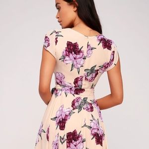 French Countryside Blush Floral Print High-Low Dress